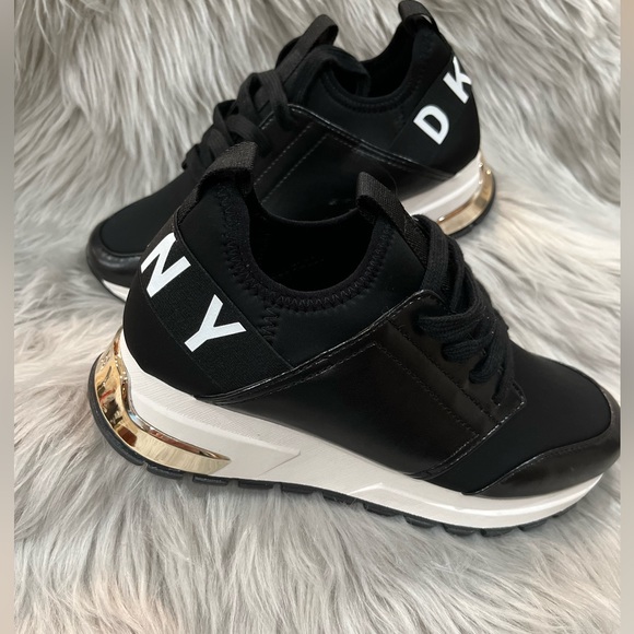 DKNY Fashion Sneakers Women-Black/White/Gold - Picture 2 of 9